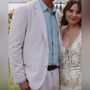 Ludlow Slim-fit unstructured suit jacket in Irish cotton-linen blend